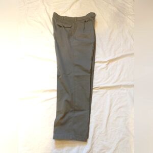 Savane Pants Men's 34x 29 Khaki Classic Fit Pleated Chino Tapered- Olive Gray